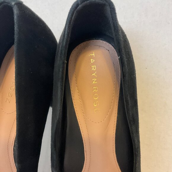Taryn Rose Ricki Pumps Black 8B Suede Rounded Toe Block Heel - Picture 5 of 14